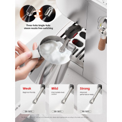 Espresso semiautomático HIBREW: 3 configuraciones de temperatura, 20 bares de presión
